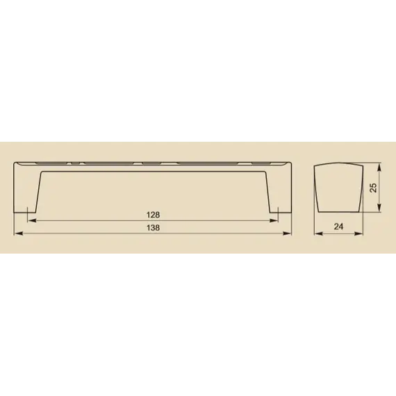 Ручка скоба для мебели Sagittario FS-116 128 Cr, 128 мм, хром глянцевый (ТЗ). - 1