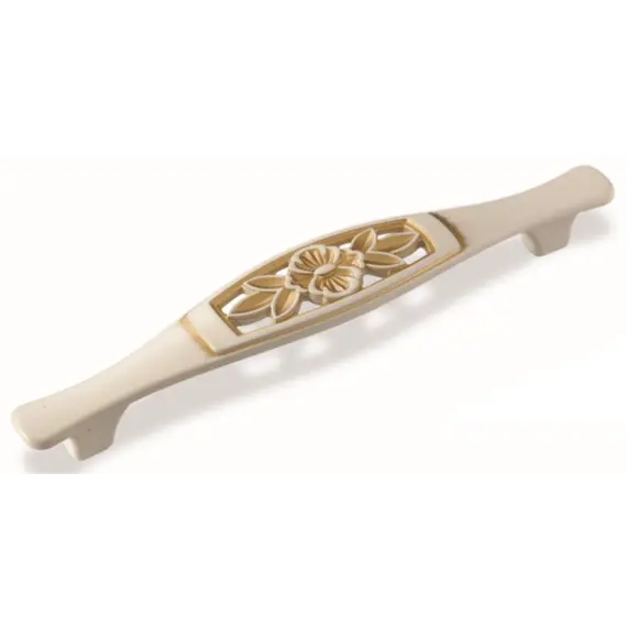 Ручка скоба для мебели Sagittario FS-129 128, 128 мм, золото прованс/1013 жемчужно-белый матовый (ТЗ).