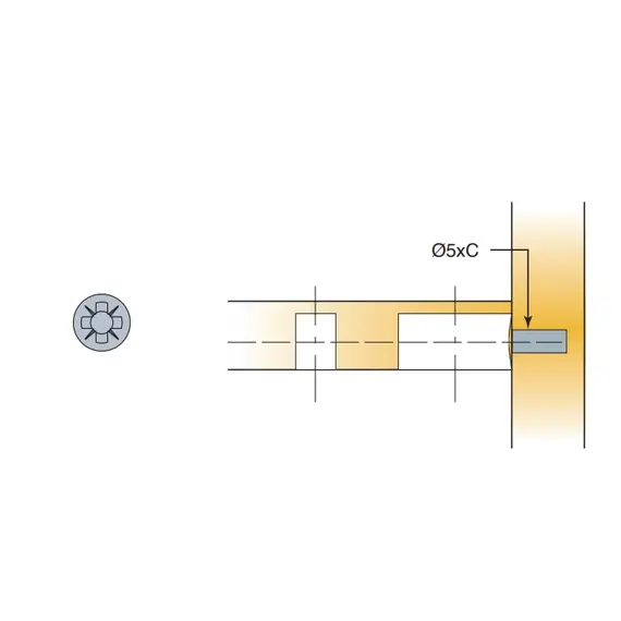 Дюбель мебельный Titus System 6, 6,3х11,5 мм. Арт: 006406-885-300 - 2