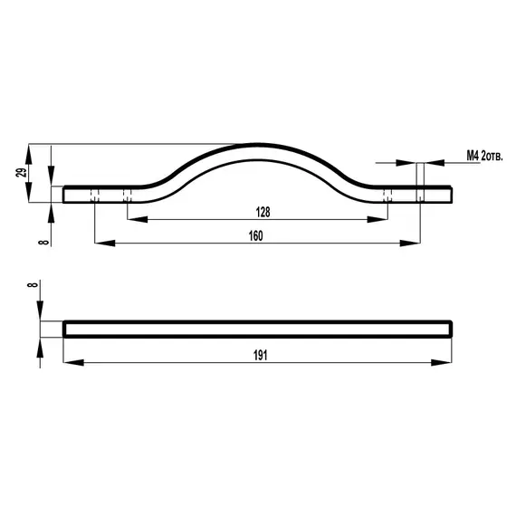 Ручка-скоба FS-192 160 шагрень коричневая, FS-192 160 (шк) - 1