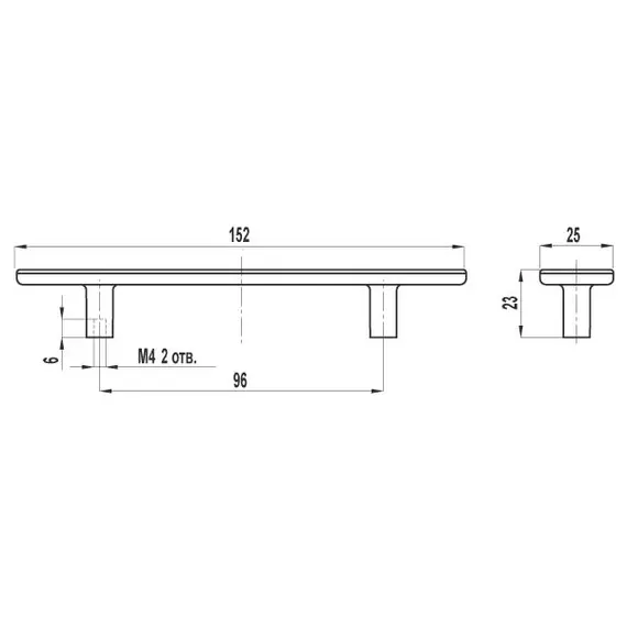 Ручка скоба для мебели Sagittario FS-124 096, 96 мм, бронза шлифованная. - 1