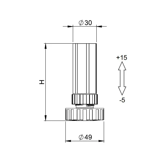 Опора регулируемая из пластмассы 150 мм арт.441.1500.03 - 1