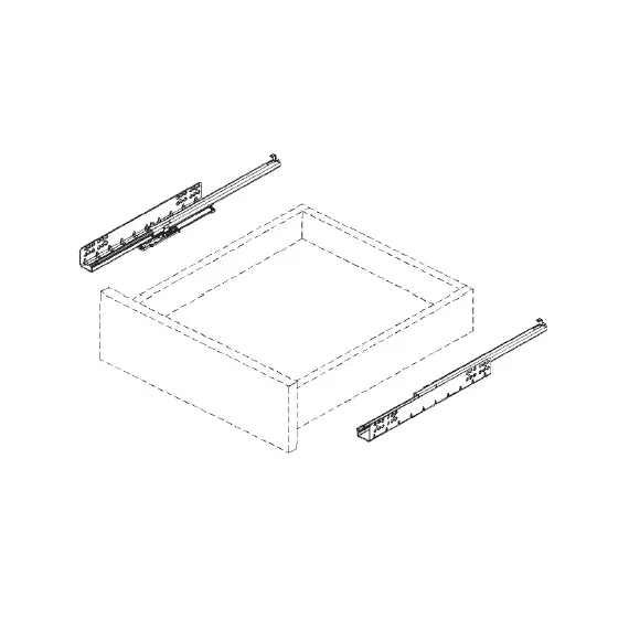 Направляющие скрытого монтажа 3/4 открывание PushOpen насадной монтаж 550 мм арт.647-5855-00 - 4