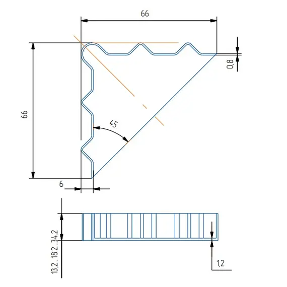 Уголок упаковочный 13 мм, прозрачный - 1