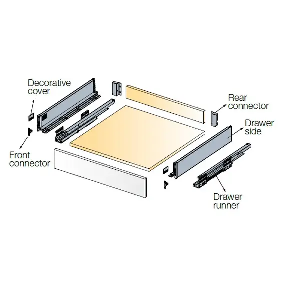 Выдвижной ящик Tekform Slimline+ DW182 450 мм, Screw-in, антрацит арт.656-8378-185-00 - 5