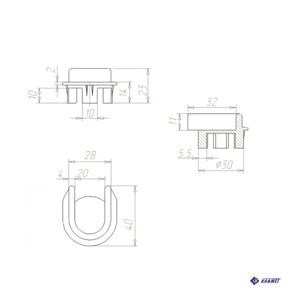 Штангодержатель врезной (коричневый) - 1