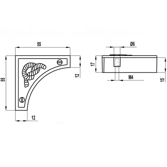 Штанга FD-044 000 бронза полированная Винт М4*22 - 2 шт. ПЗ - 1