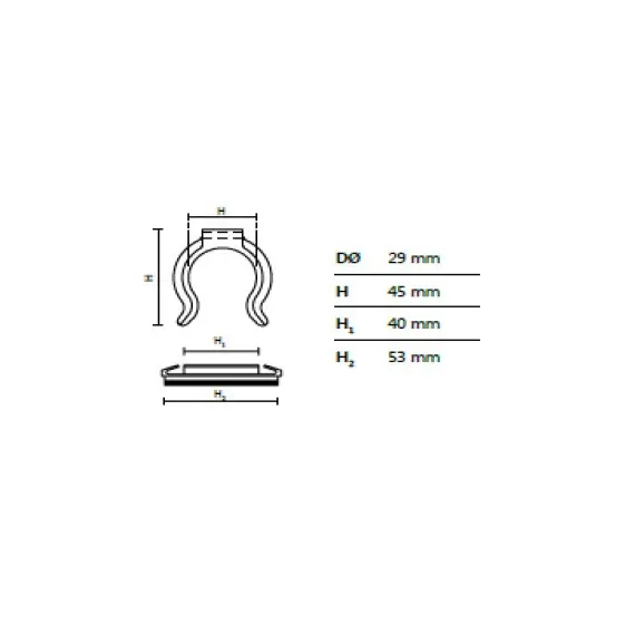 Клипса для кухонной опоры (черный) арт.464200.h - 1
