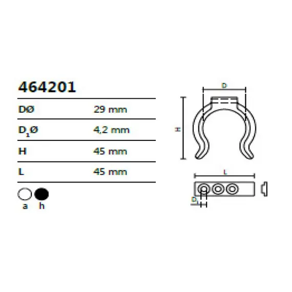 Клипса для кухонной опоры (черный) арт.464201 - 1
