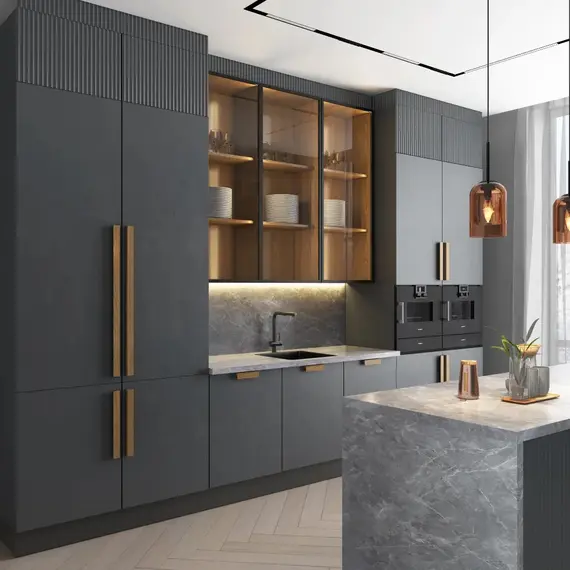 Ручка мебельная 600x40x25x512 мм, Дуб, Престиж Коричневый арт.Plane HL-011M-br-512 - 2