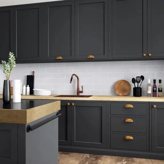 Ручка мебельная 74x29x25 мм, Дуб, Престиж Коричневый арт.Button HL-036M-br-d74 - 2