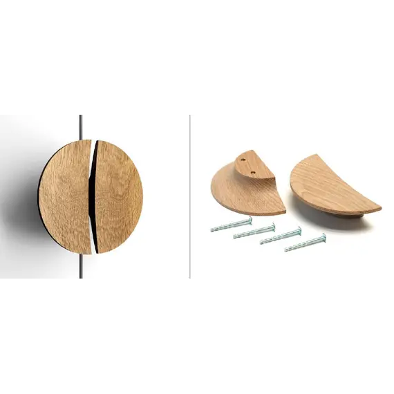 Ручка мебельная 130x60x32x32 мм, Дуб, Престиж Прозрачный арт.Duet HL-018.1M-tr - 1