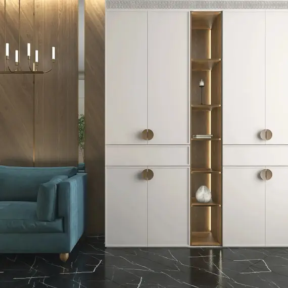 Ручка мебельная 130x60x32x32 мм, Дуб, Престиж Прозрачный арт.Duet HL-018.1M-tr - 2