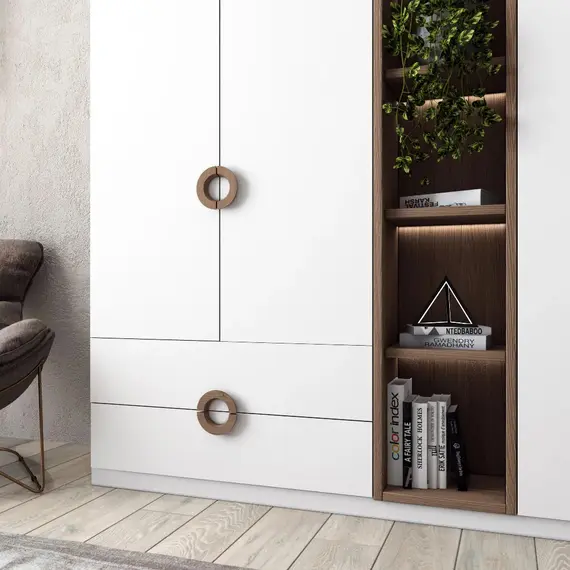 Ручка мебельная 138x69x24x64 мм, Дуб, Престиж Прозрачный арт.Solea HL-025M-tr - 2