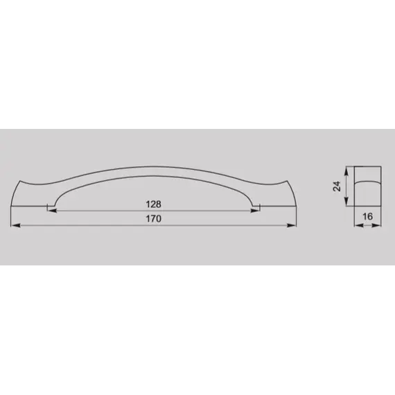 Ручка скоба для мебели Валмакс S-149 128 St, 128 мм, сатин светлый венге (ТЗ). - 1
