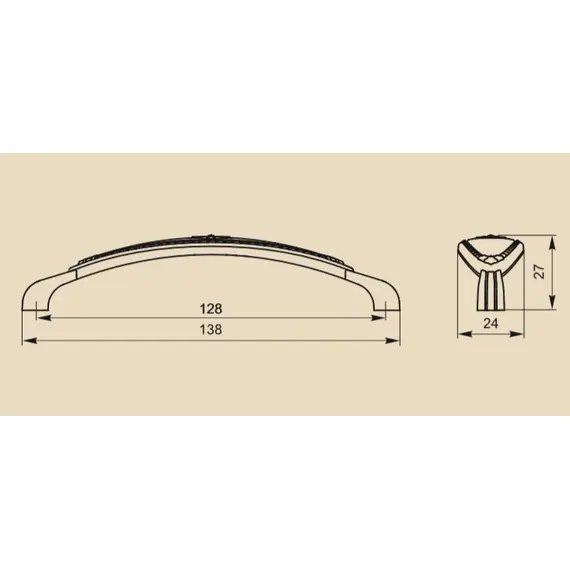 Ручка скоба для мебели Sagittario FS-138 128, 128 мм, золото/белый (ТЗ). - 1