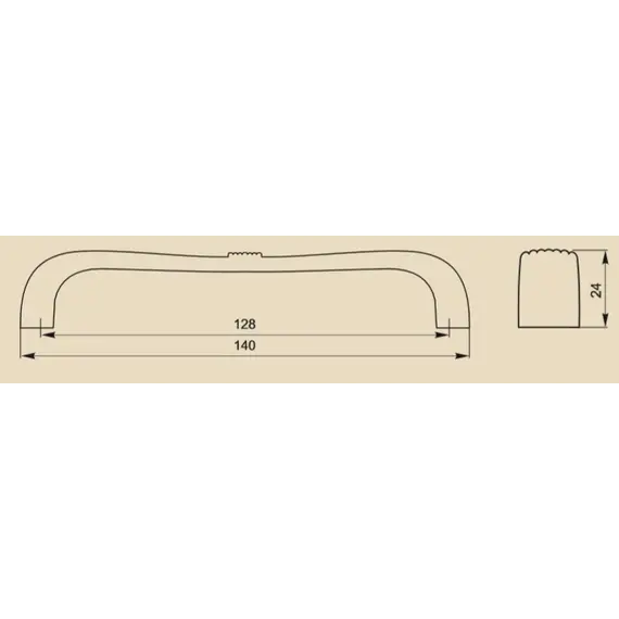 Ручка скоба для мебели Sagittario FS-190 128 Cr, 128 мм, глянцевый (ТЗ). - 1