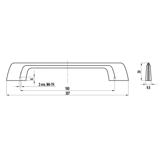 Ручка скоба для мебели Sagittario FS-106 160 Cr, 160 мм, хром глянцевый. - 1