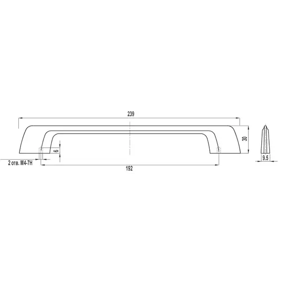 Ручка скоба для мебели Sagittario FS-106 192 Cr, 192 мм, хром матовый. - 1