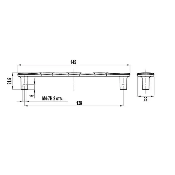 Ручка скоба для мебели Sagittario FS-132 128, 128 мм, золото. - 1