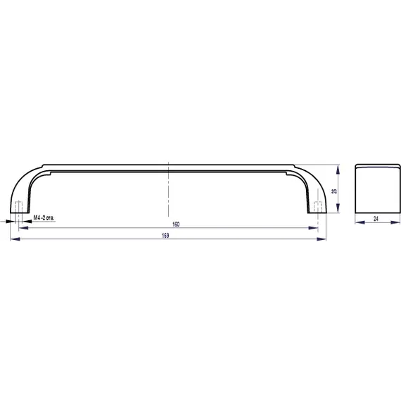 Ручка скоба для мебели Валмакс FS-173 160, 160 мм, олово старое (ТЗ). - 1