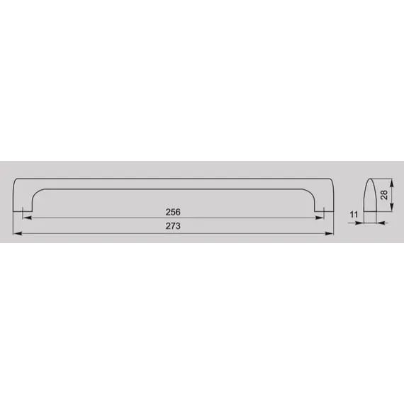 Ручка скоба для мебели Валмакс FS-079 256 St, 256 мм, сатин светлый (ТЗ). - 1