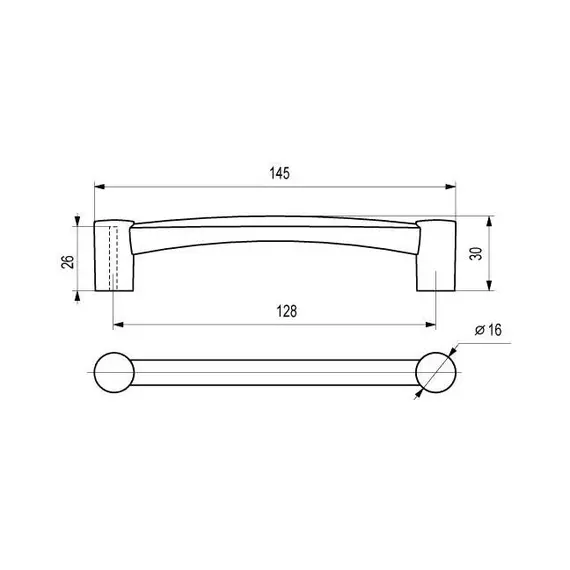 Ручка-скоба S-017 128 металлик - 1