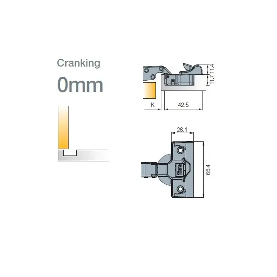 Петля мебельная Titus T-Type Noir Glissando 90 градусов с доводчиком и винтами 110/45/5 мм. арт.701-0BT2-668-00 - 3