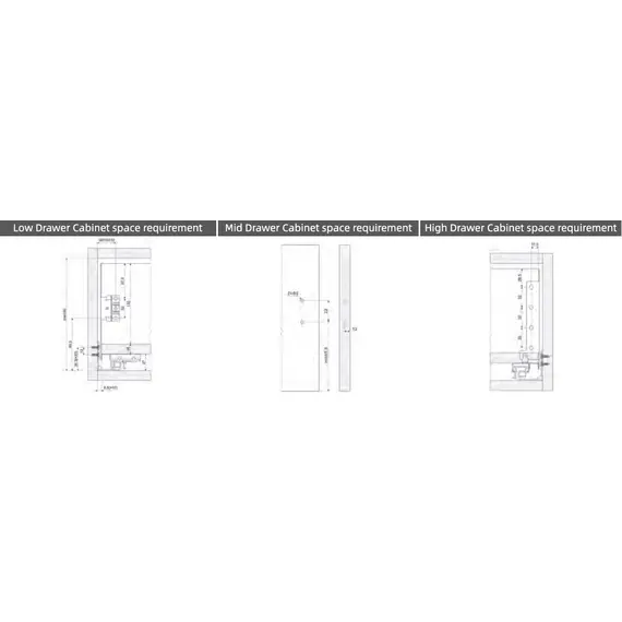 Боковые стенки ящика для направляющих CUBO, 500 мм, h=158 мм, серый арт.681-9500-7035 - 1