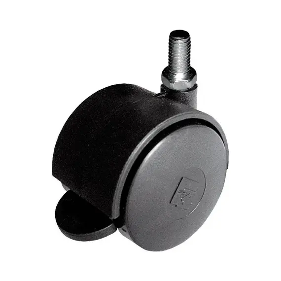 Опора колесная ОКП-51Т со штырем М10, тормоз, черная