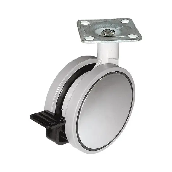 Опора колесная ОК 80 мм метал. площадка с торм.м/х (ОКМ80М.Х/Т)