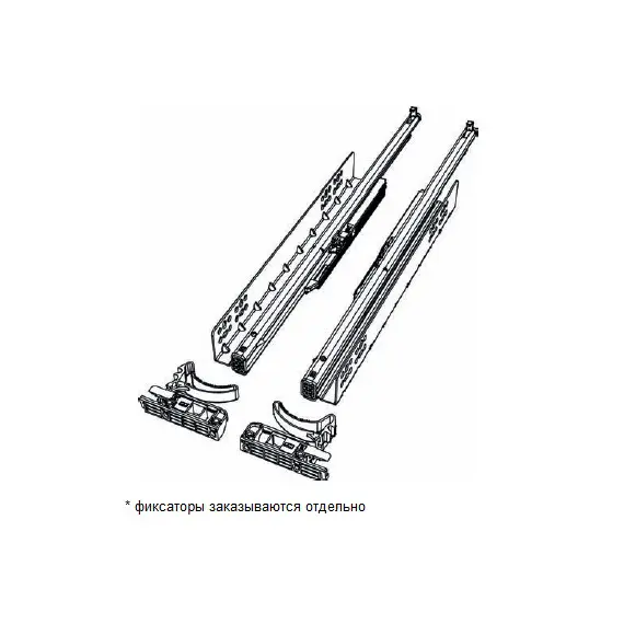 Направляющие CUBO полное выдвижение PushOpen 350 мм, сталь арт.758-5835-00 - 1