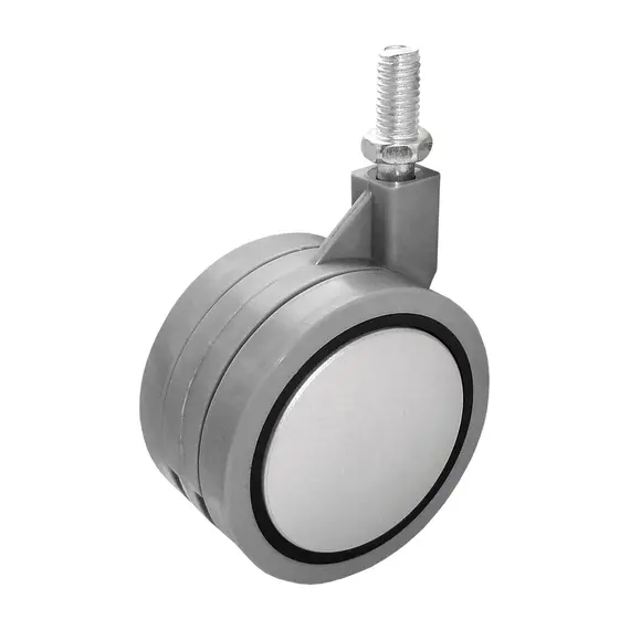 Опора колесная ОК60мм со штырем, мягкий ход белая арт.ОКП61М.Х