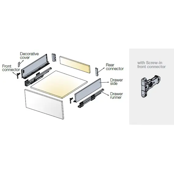 Выдвижной ящик Tekform Slimline Tacto DW100 550 мм, белый арт.655-8F64-150-00 - 1