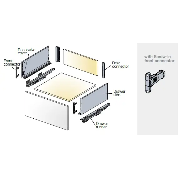 Выдвижной ящик Tekform Slimline Tacto DW182 400 мм, антрацит арт.655-8H61-185-00 - 1
