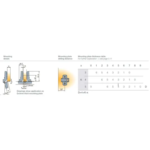 Петля B-type i3 с доводчиком Glissando 110/48/9 мм арт.242-0974-054-00 - 6