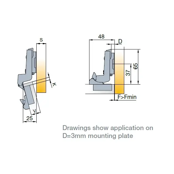 Петля мебельная Titus S-Type i3 110/45/15 мм. арт.242-0997-054-00 - 2