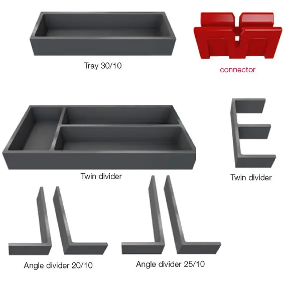 Разделители + коврик для ящика от 400 мм Connect Ninka арт.2298.05.50654 - 2
