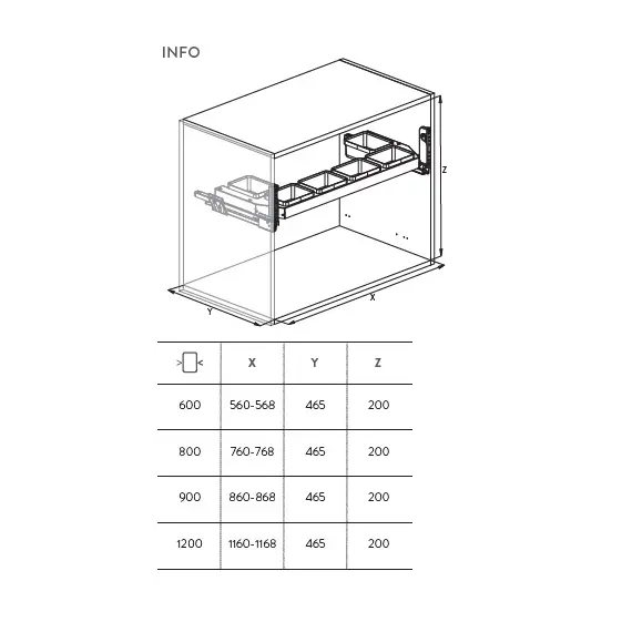 Органайзер верхний под мойку выдвижной, шкаф 800мм арт.700A.SIGE.800 - 1