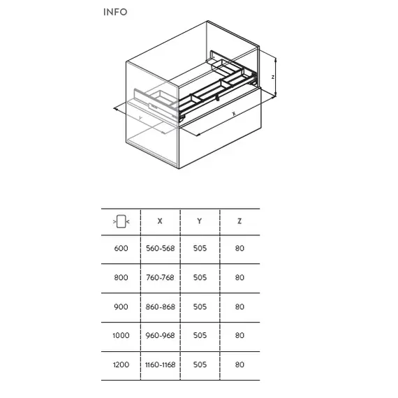 Органайзер под мойку, регулируемый, шкаф 600мм арт.720A.600 - 1