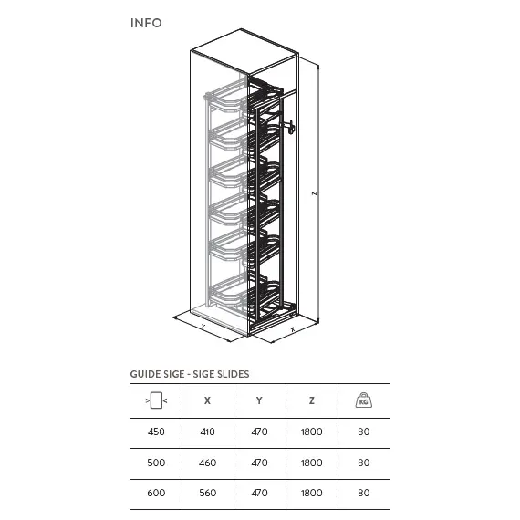 Колонна выдвижная, 12 корзин, шкаф 600мм арт.230APlus.600 - 1