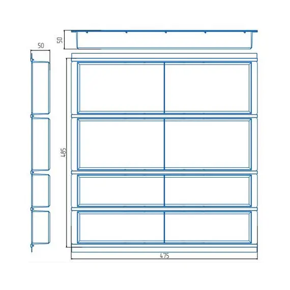 Лоток в ящик 600 мм (2м+2б) 472*485*46, прозрачный - 1