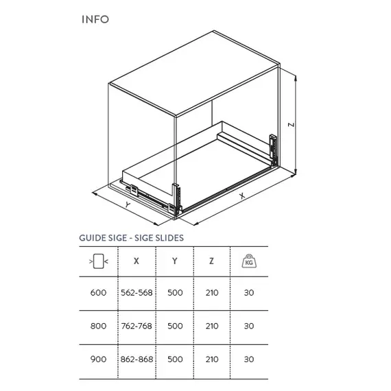 Ящик выдвижной, шкаф 900мм арт.116PRO.SIGE.900 - 1