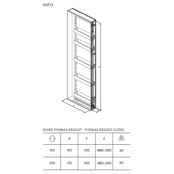 Колонна выдвижная, 5 корзин, шкаф 150мм арт.258PRO.150 - 1