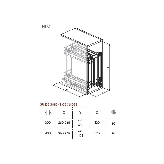 Корзина выдвижная, для хлеба и бутылок, шкаф 400мм арт.007i.SIGE.400 - 1