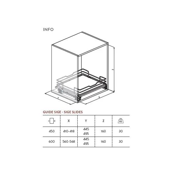 Корзина-ящик, высота 160 мм, шкаф 900мм арт.119i.SIGE.900 - 1