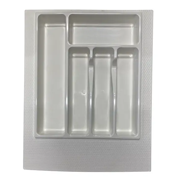 Лоток 400 мм серый, ПП, без насечек, арт.Лоток 400 сер