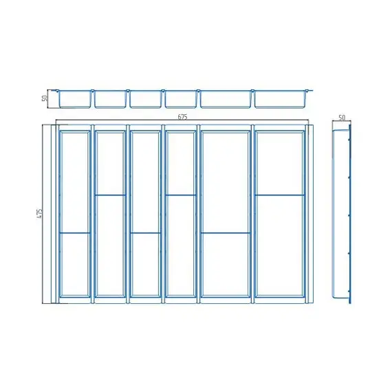 Лоток в ящик 800 мм (4м+2б) 472*675*46, прозрачный - 1