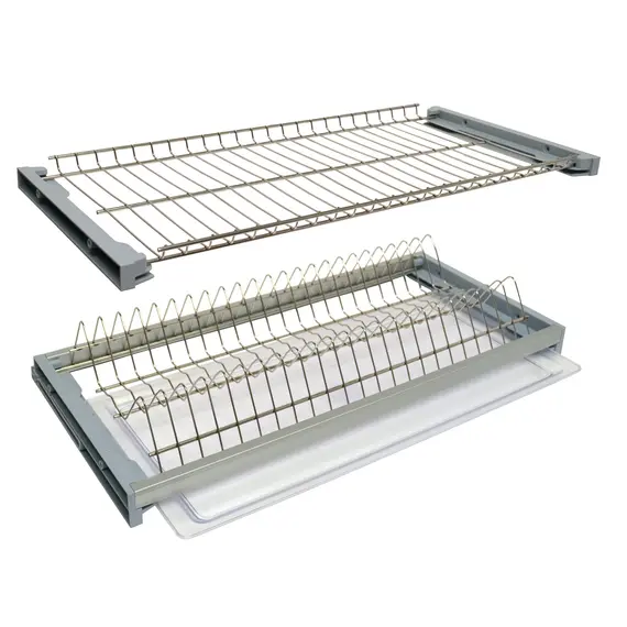 Комплект посудосушителя с рамкой в шкаф шириной 500 мм с регул, ДСП 16, хром (1 поддон) арт.DFW.500.16