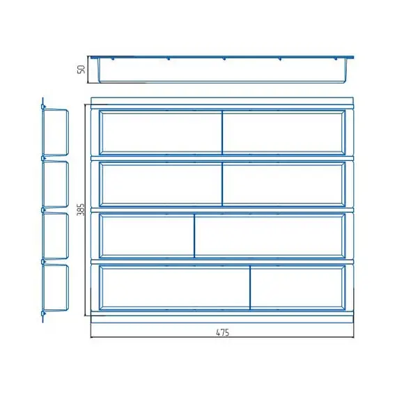 Лоток в ящик 500 мм (4м) 472*385*46, прозрачный - 1